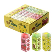 핑크풋 당근친구들 센터 지우개 3종 x 12p, 혼합색상, 1세트