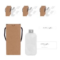 알루미늄실버캡 납작페트 공병 300ml + 로망스 더치커피 스티커 2종 세트, 10세트