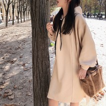 마켓에이 블랙스트링 니트 롱후드 임부 원피스
