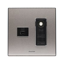 나노전기 8p+CATV2방 2개용 콘센트 펄그레이, 1개