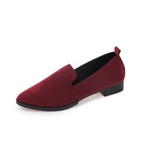 마켓A 여성용 스틸레토 컬러 스티치 벨벳 로퍼