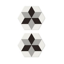 GUNU 모던 패턴 규조토 코스터 2p, 꽃문양 화이트