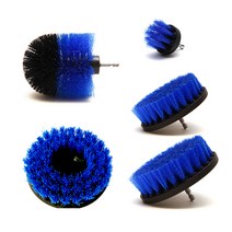 전동드릴용 청소 브러쉬 5종 + 비닐 패키지 세트, 청색, 1세트