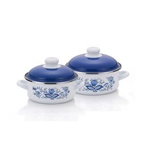 ELO 쯔벨 낮은형 인덕션 법랑냄비 세트 2개, 혼합색상, 양수냄비 16cm + 18cm