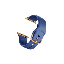 비쉐르 골드 버클 라운드 애플워치 2 실리콘 밴드 스트랩 38mm, 블루, 1개