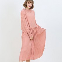 페이퍼먼츠 프릴 넥 도트 플리츠 롱 소녀 원피스 10257