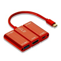 이탑 Type C USB 3.0 허브 HDMI C타입 멀티 커넥터 ET-M3000, 레드