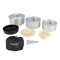 산지기 부티나 4 코펠 MA-1007 + 휴대용 가방 세트, 혼합색상, 1세트