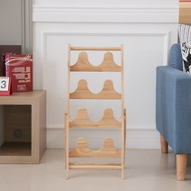 꾸미까 접이식 원목 거실화 거치대, 내추럴, 1개