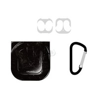 PLAN-C 대리석 샤이닝 갤럭시 버즈라이브 / 버즈2 케이스 + 카라비너 랜덤발송 세트, 블랙