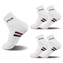 PGA 남성 넌슬립 패드 쿠션 압박 중목양말 5족세트 PGAM-11, 화이트, 1세트