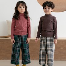 바브키즈 아동용 빅체크 기모 팬츠