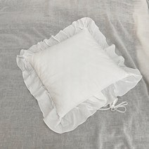 끈 프릴 워싱면 식탁의자 방석 커버