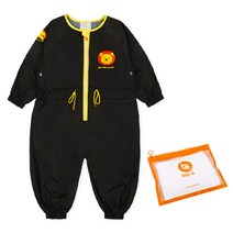 bayb 아동 다용도 전신가운 + 방수지퍼백, 블랙