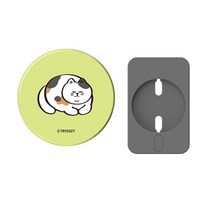 트라이코지 맥세이프 무선충전기 보호 커버 하드케이스, 뚱냥이_식빵, 1개