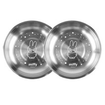 미피 스텐 원형 접시 2p, 혼합색상