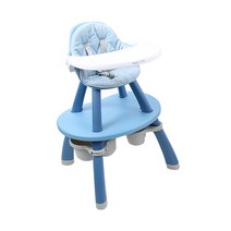 씨투엠뉴 해피디노 유아 하이체어 아기식탁의자 부스터 시트, 블루