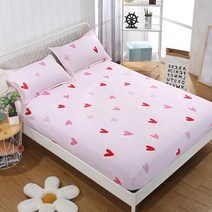 몽글몽글 핑크 미니 하트 매트리스 커버