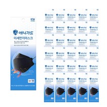 애니가드 황사 방역용 마스크 블랙 대형 KF94, 1개입, 50개, 검정
