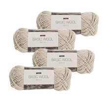 리네아 베이직 울 뜨개실 80g x 4p, 204 연그레이베이지, 125m, 4개
