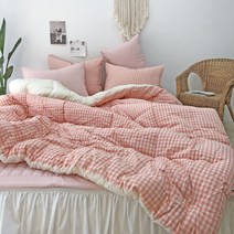 누블 깅엄 체크 광목 사계절 차렵이불