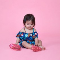 캣앤잭 여아용 패턴 레이온 점프수트
