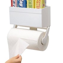 자석형 키친타올 걸이 앤 수납함 화이트, 1개