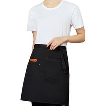 마켓A 심플 허리형 앞치마, 라벨블랙, 1개