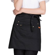 마켓A 심플 허리형 앞치마, 블랙, 1개