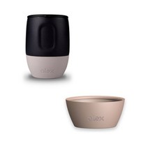 알렉스 텀블러 + 슬리브, 블랙 + 퍼플그레이(텀블러), 퍼플그레이(슬리브), 355ml