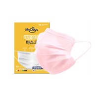 마이데이즈 MB필터 레인보우 일회용 컬러 덴탈마스크 아일랜드 중형 M, 30개입, 1개, 아일랜드 연핑크
