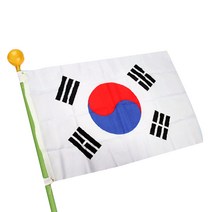 제이케이 가정용 3단 일반형 태극기   깃대, 혼합색상, 1세트