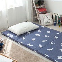 뜨란채 3단 접이식 생활방수 홑겹 요 매트리스, 스칸디아네이비