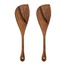 쓰임 원목 티크우드 둥근 뒤집개, 2개