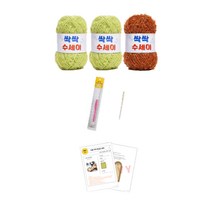 쎄비 녹차 식빵 수세미 만들기 DIY 세트, 1세트, 혼합색상