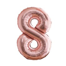생일파티 4종 세트 숫자 8, 네온형광(풍선), 로즈골드(숫자풍선), 1세트