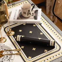 실리콘 가죽 매트 방수 식탁 테이블, 크라운, 40 x 30 cm