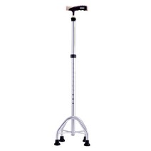 ARTcom 조절식 프리미엄 네발 지팡이 LV0054, 실버, 1개