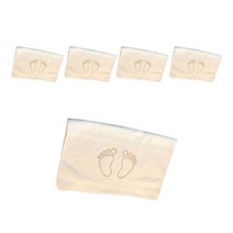 SPRINGandYOU 발바닥 자수 발매트 타올 170g 30수 면사, 화이트, 5개