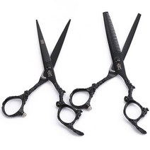 펫트롱 반려동물 해골 손잡이 미용가위 세트 16cm, 1세트