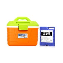 KOMAX 아이스탱크 10L + 팩 1L 세트, 오렌지
