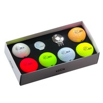 볼빅 파운더스컵 3피스 골프공 3종 x 2p + 볼마커 세트, 화이트, 오렌지(솔리체), 핑크, 그린(비비드), 화이트, 옐로우(XT SOFT), 1세트