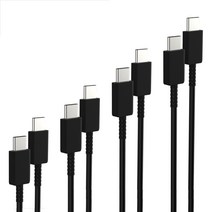 로랜텍 삼성 C to C 25W 초고속 충전 케이블 0.2m + 0.5m + 1.2m + 2.4m, 블랙