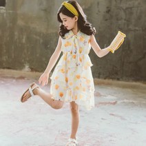 엔젤아이 여아용 플라워 캉캉 쉬폰 원피스