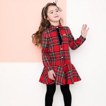 앤디애플 여아용 걸리시 체크 플레어 원피스