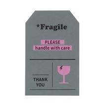 그레이 취급주의 스티커 2p, 혼합색상, 50개