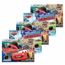 디즈니 카 스케치북 5종 + 스티커 5종 세트 랜덤발송, 8절, 15매