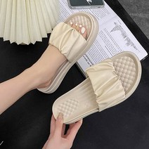 나리 여성용 프릴 통굽 슬리퍼