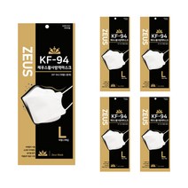 제우스 황사방역마스크 대형 KF94 화이트, 5개, 10개입