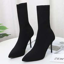 에이홉 스틸레토 발목 부츠 여성 하이힐 기모 7cm